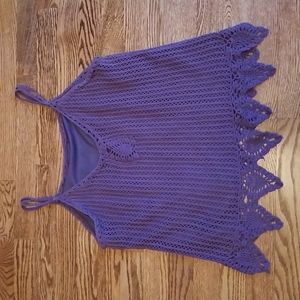 (M) Unique Crochet Bohemian Style Adjustable Spaghetti Strap Tank Top